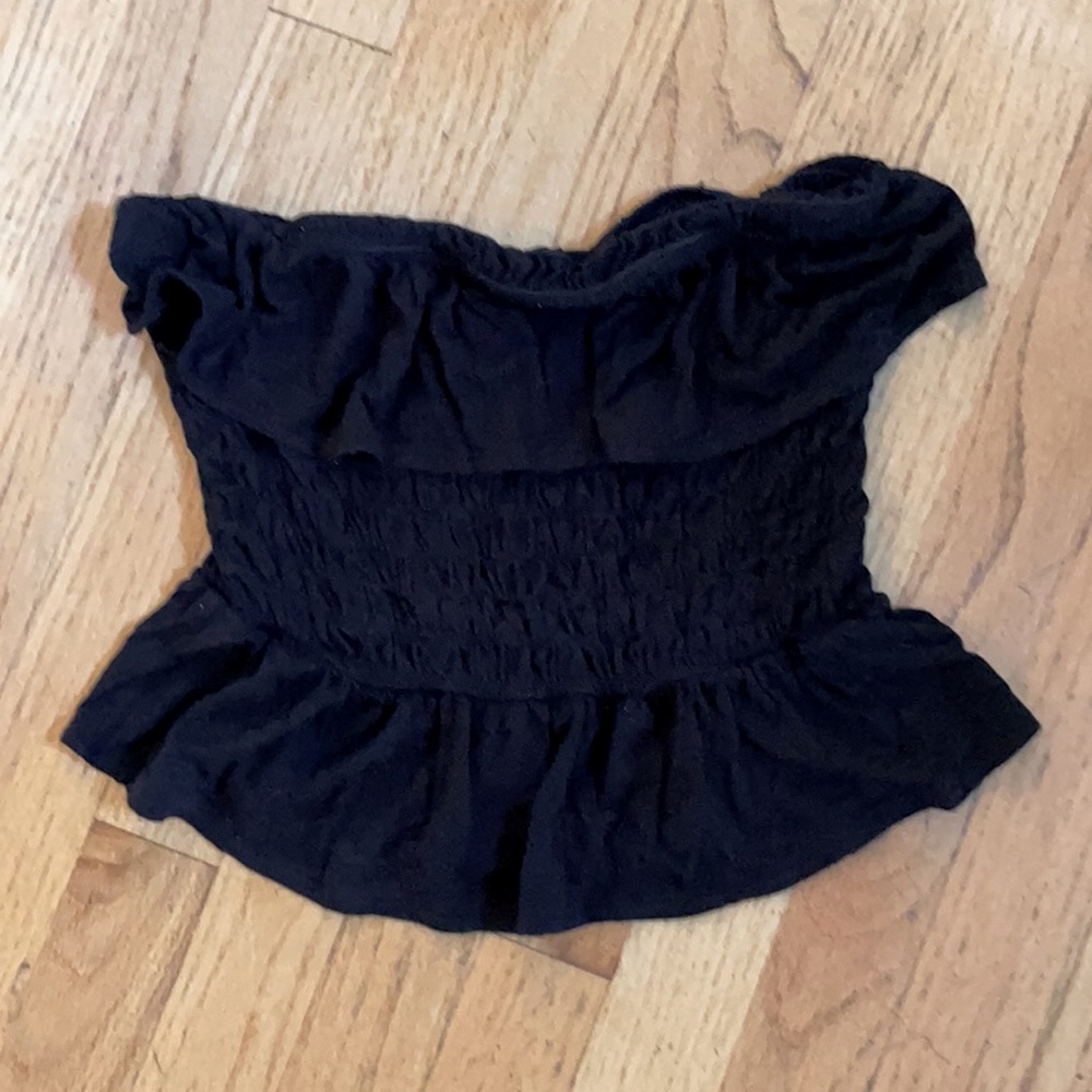 Candies black frilly tube top
